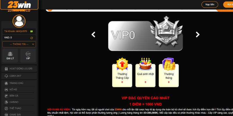 dac quyen hoi vien vip 23win 2